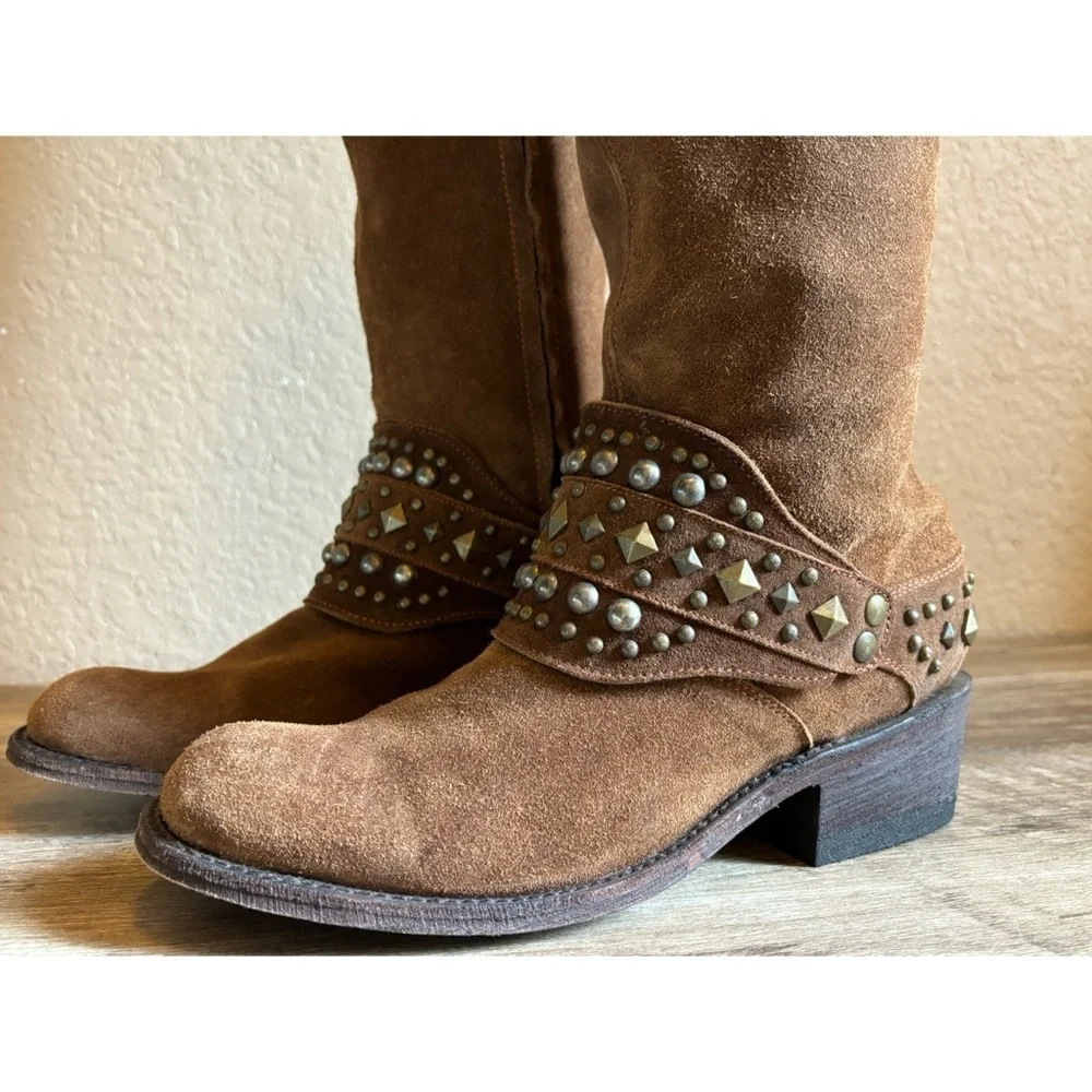 Anthropologie Cordani Five Worlds Above Knee Suede Leather Boots